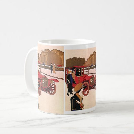  vervoer, Red Antiek Automobile Koffiemok (Voorkant links)