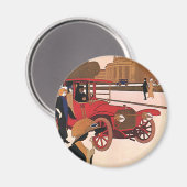 vervoer, Red Antiek Automobile Magneet (Voorkant / Achterkant)