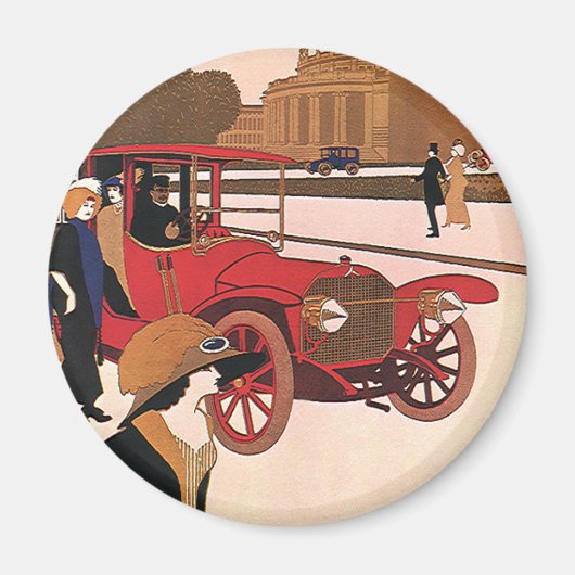 vervoer, Red Antiek Automobile Magneet (Voorkant)