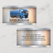 Vervoer Semi Truck Logo | metaalindustrie Visitekaartje (Voorkant / Achterkant)