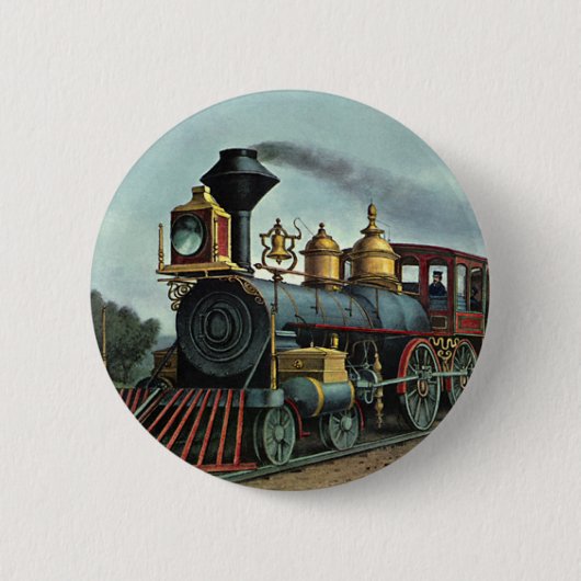 vervoer, steenkoollocomotief ronde button 5,7 cm (Voorkant)