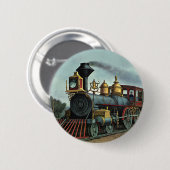 vervoer, steenkoollocomotief ronde button 5,7 cm (Voorkant /achterkant)