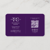 Vervoer Taxi Driver Auto Cab Elegant Paarse Visitekaartje (Achterkant)