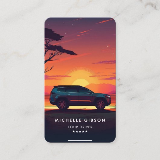 Vervoer Taxichauffeur Tour gids minimaal Contactkaartje (Voorkant)