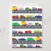 Vervoer Thema Verjaardagsfeestuitnodiging Kaart (Achterkant)