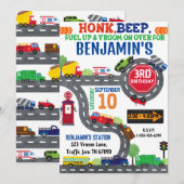 Vervoer Thema Verjaardagsfeestuitnodiging Kaart (Voorkant / Achterkant)