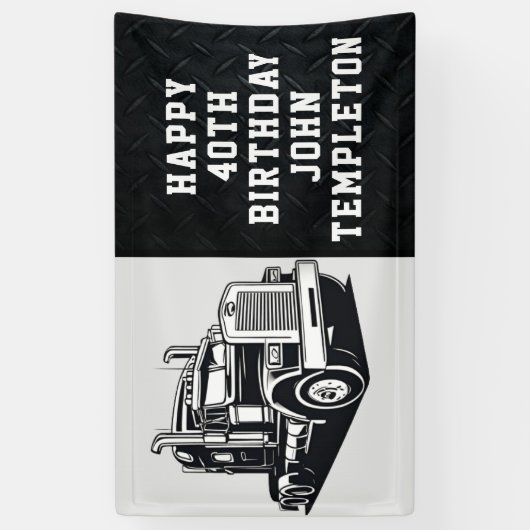 Vervoer Truck apparatuur Custom Verjaardag Spandoek (Verticaal)