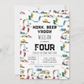 Vervoer Trucks Honk Beep Van Verjaardag Kaart (Voorkant)