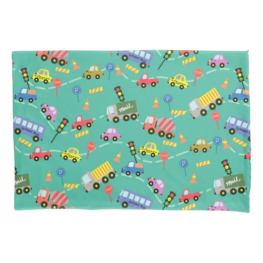 Vervoer Turquoise Kussensloop (Voorkant)