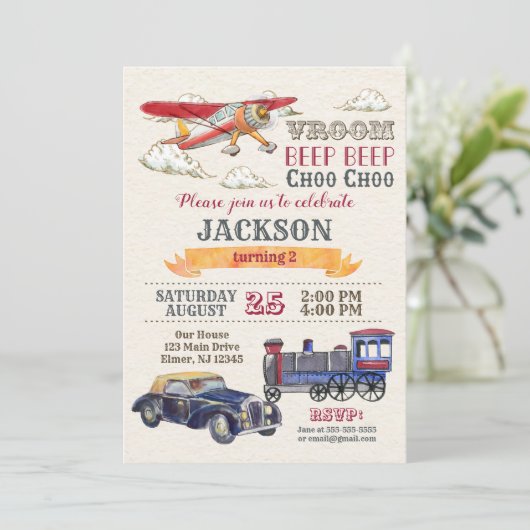  vervoer - uitnodiging ter gelegenheid van de gebo (Staand voorkant)