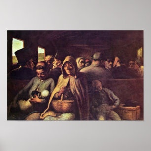 Vervoer van daumier Honoré van de derde klasse (be Poster