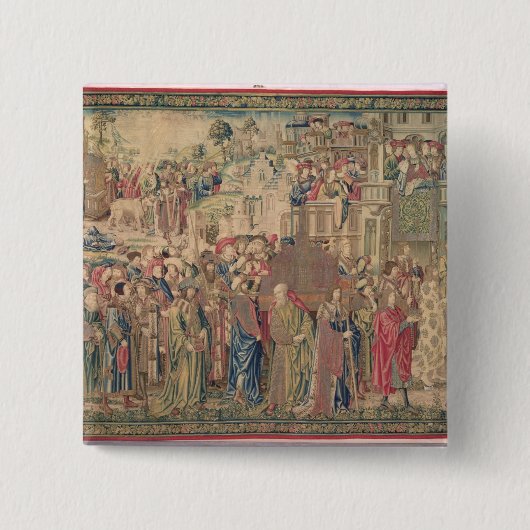 Vervoer van de ark van het convenant, Tapestr Vierkante Button 5,1 Cm (Voorkant)