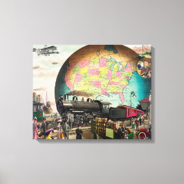 Vervoer van de twintigste eeuw, Vintage 1910 Canvas Afdruk