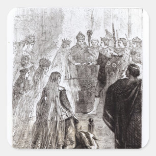 Vervoer van Edward II en Isabella van Frankrijk Vierkante Sticker