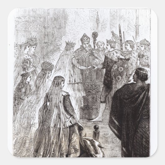 Vervoer van Edward II en Isabella van Frankrijk Vierkante Sticker (Voorkant)