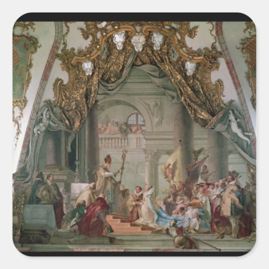 Vervoer van Frederick I Barbarossa Vierkante Sticker (Voorkant)