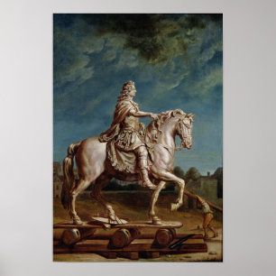 Vervoer van het ruiterstandbeeld van Louis XIV Poster