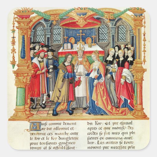 Vervoer van Maria van Bourgogne en Maximilian I Vierkante Sticker (Voorkant)