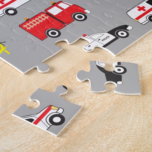 Vervoer van noodvoertuigen legpuzzel (Zijkant)