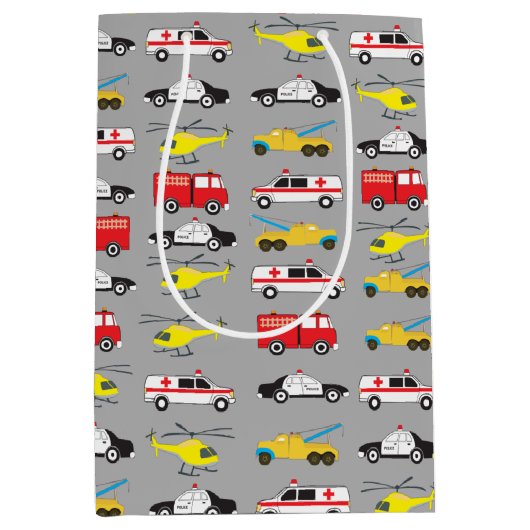 Vervoer van noodvoertuigen medium cadeauzakje (Voorkant)