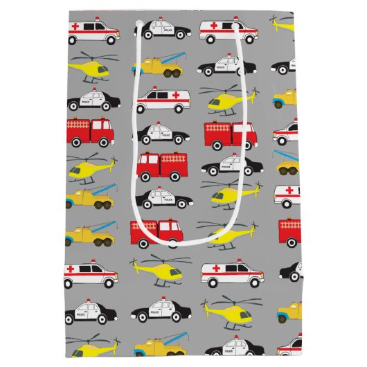 Vervoer van noodvoertuigen medium cadeauzakje (Achterkant)