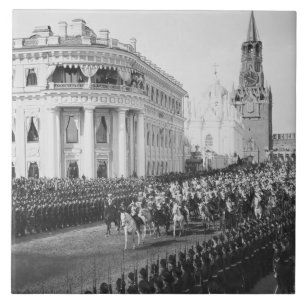 Vervoer van Tsar Nicholas (1868-1918) naar Alexand Tegeltje