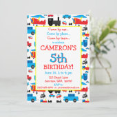 Vervoer van vliegtuigen, treinen en auto's op zate kaart (Staand voorkant)