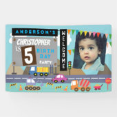 Vervoer Verjaardag Foto Spandoek (Horizontaal)