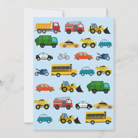 Vervoer Verjaardag Kaart (Achterkant)