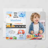 Vervoer Verjaardag Party Foto Kaart (Voorkant)