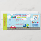 Vervoer Verjaardag Uitnodiging Auto Vliegtuig Vrac (Voorkant)