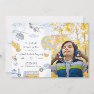 Vervoer Verjaardag uitnodiging met foto