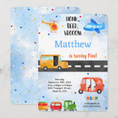 Vervoer Verjaardagsfeest Kaart (Voorkant / Achterkant)