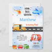 Vervoer Verjaardagsfeest Kaart (Voorkant)