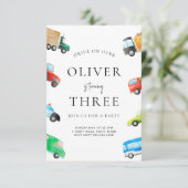 Vervoer Verjaardagsfeestuitnodiging voor kinderen Kaart (Staand voorkant)