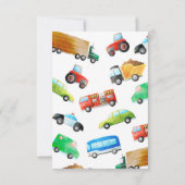 Vervoer Verjaardagsfeestuitnodiging voor kinderen Kaart (Achterkant)