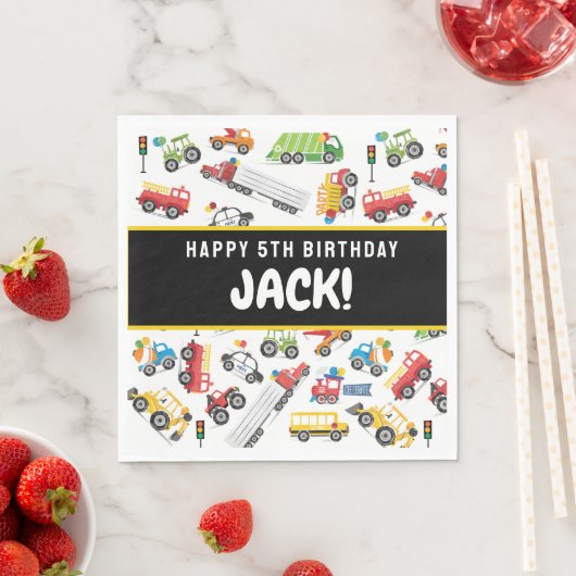 Vervoer Verjaardagsservetten Voertuigservetten Servet (Insitu)