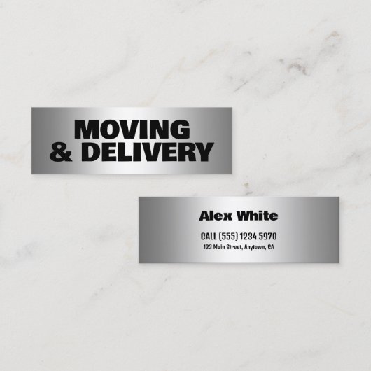 Vervoer verplaatsen mini visitekaartje (Voorkant / Achterkant)