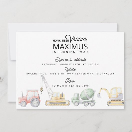 VERVOER VIERDE DAG, AUTO Birthday, TREKKERPARTIJ Aankondiging (Voorkant)