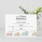 VERVOER VIERDE DAG, AUTO Birthday, TREKKERPARTIJ Aankondiging (Staand voorkant)