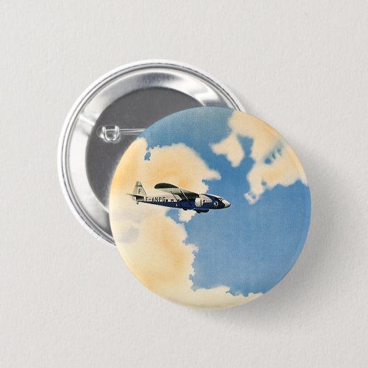  vervoer, vliegtuig Albatross Ronde Button 5,7 Cm (Voorkant /achterkant)