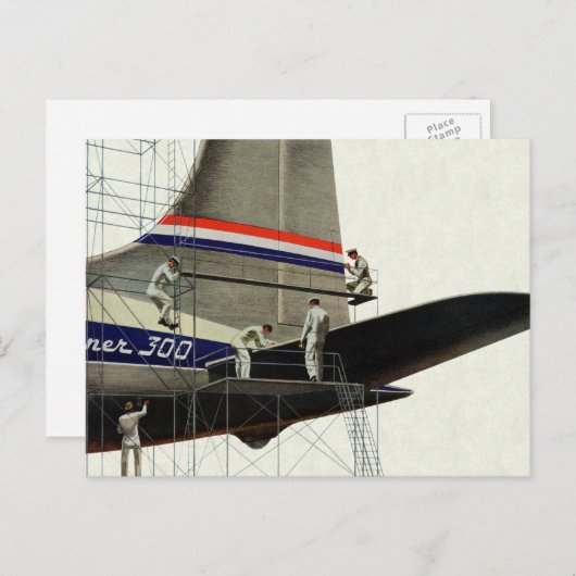 vervoer, vliegtuigonderhoud briefkaart (Voorkant / Achterkant)