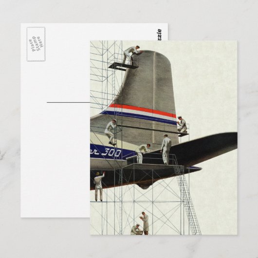 vervoer, vliegtuigonderhoud briefkaart (Voorkant / Achterkant)