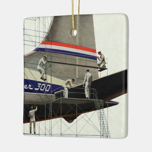  vervoer, vliegtuigonderhoud keramisch ornament (Links)