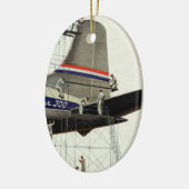 vervoer, vliegtuigonderhoud keramisch ornament (Links)