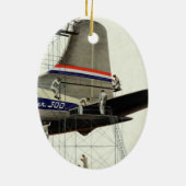 vervoer, vliegtuigonderhoud keramisch ornament (Achterkant)