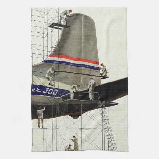 vervoer, vliegtuigonderhoud theedoek (Verticaal)