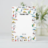 Vervoer Voertuigen Auto's & Trucks Weg Kinderen Bedankkaart (Staand voorkant)