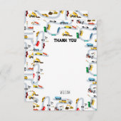 Vervoer Voertuigen Auto's & Trucks Weg Kinderen Bedankkaart (Voorkant / Achterkant)