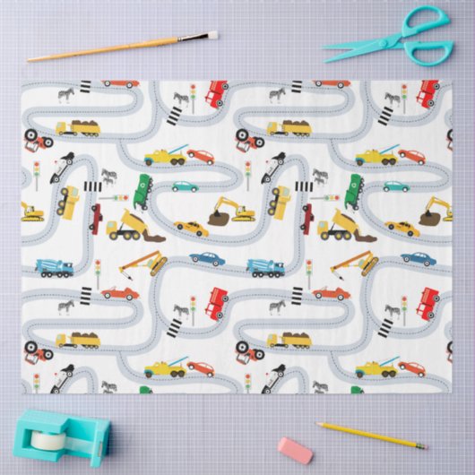 Vervoer Voertuigen Auto's & vrachtwagens Wegverkee Tissuepapier (Craft)